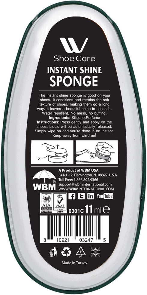 Instant Shine Sponge Black - 0.37 fl oz | WBM SHOE CARE
